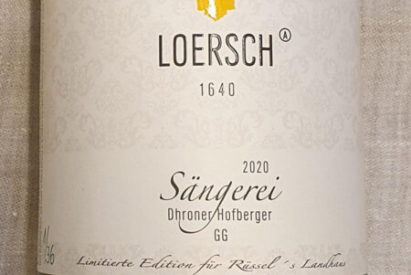 Etikett Loersch 1640 Magnumflasche Rüssels Landhaus Edition